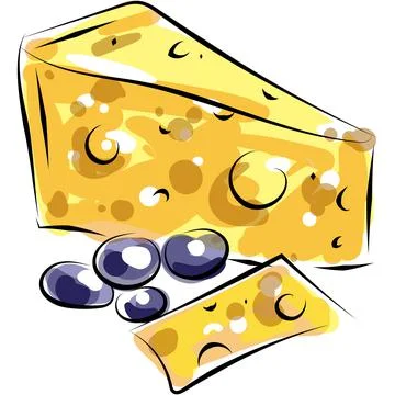 Vector cheese piece illustration isolated on white Stock Illustration