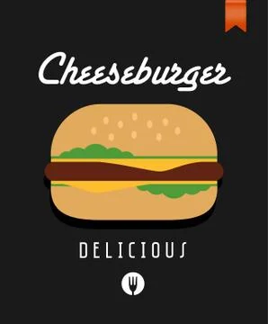 Vector cheeseburger poster Stock Illustration