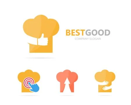 Vector of chef hat and like logo combination. Kitchen and best symbol or icon Stock Illustration