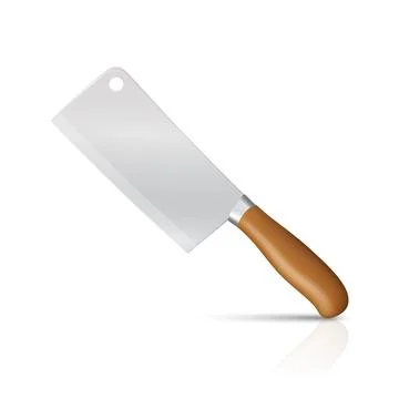 Vector Chef Knife, Isolated. Kitchen Cooking Knife with Wooden Handle Illustration