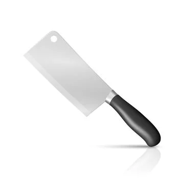 Vector Chef Knife, Isolated. Kitchen Cooking Knife with Black Handle. Profe.. Stock Illustration