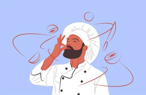 Vector chef in shadow of sharp lines style 스톡 일러스트