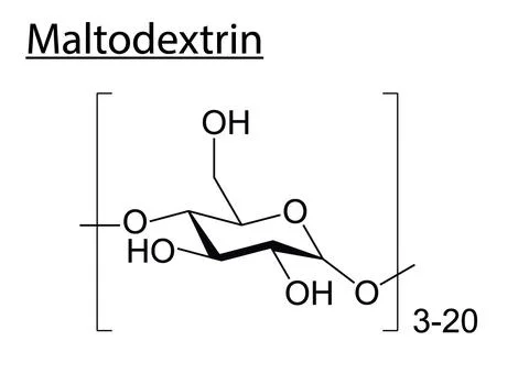 Vector of the chemical molecule structure of Maltodextrin (Sweetener) on a white Stock Illustration