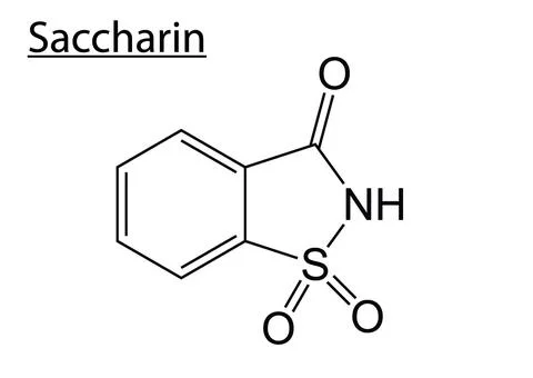 Vector of the chemical molecule structure of Saccharin (Sweetener) on a white Illustrazione stock