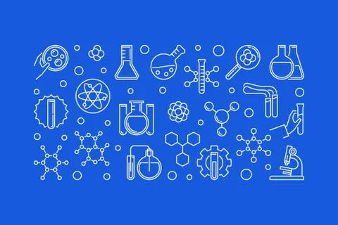 Vector Chemistry Education concept outline modern banner Stock Illustration