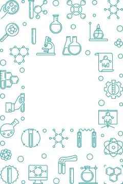 Vector Chemistry vertical line frame with empty space for text Stockillustratie