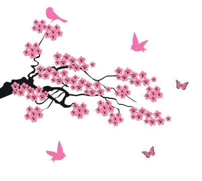 Vector cherry blossom Illustrazione stock