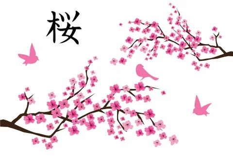 Vector Cherry Blossom Illustrazione stock