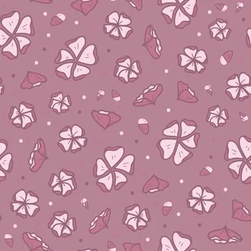 Vector cherry blossom on pink seamless pattern print background. Stock Illustration