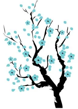 Vector cherry blossom tree Stock Illustration
