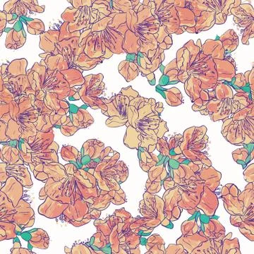 Vector cherry blossoms pattern Stock Illustration