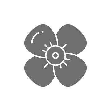Vector cherry flower, apple blossom gray icon. Stock Illustration