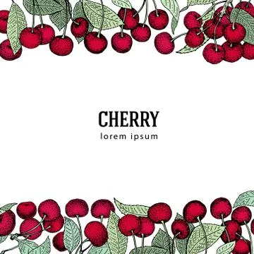 Vector cherry frame Can be use for background, packaging, design, invitatio.. Illustrazione stock