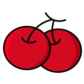 Vector cherry fruit illustration Stock Illustration