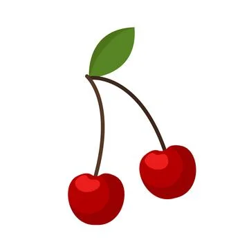 Vector cherry illustration. Isolated on white background. Stock Illustration
