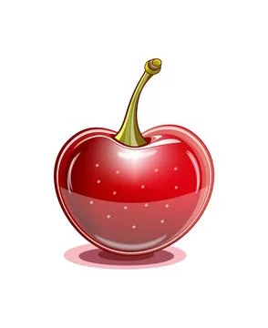 Vector cherry illustration. Isolated on white background. Cartoon style icon Stock Illustration