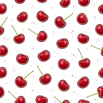 Vector Cherry Seamless Pattern Illustrazione stock
