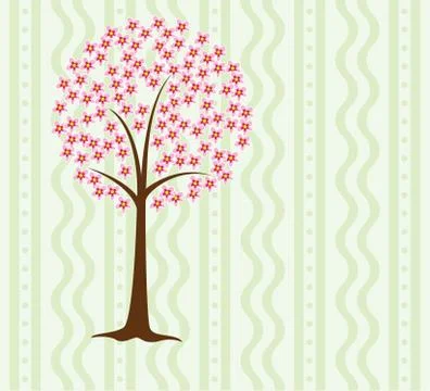 Vector cherry tree Stock Illustration