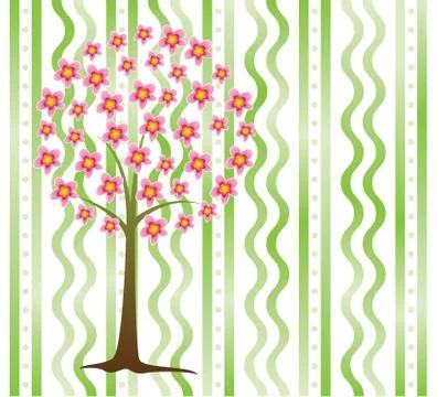 Vector cherry tree Stock Illustration