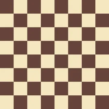Vector chess field in beige and brown colors. Seamless pattern. Illustrazione stock