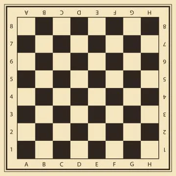 Vector chess field in beige and black colors with numbers. Stock Illustration