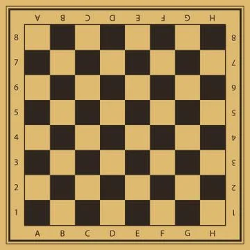 Vector chess field in beige and black colors with numbers Stock Illustration