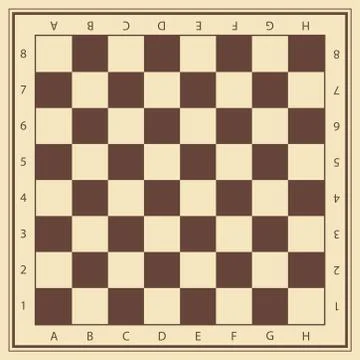 Vector chess field in beige and brown colors with numbers Illustrazione stock