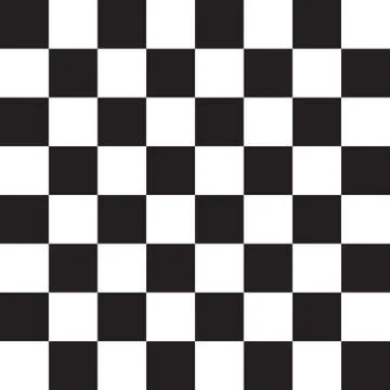 Vector chess field in black and white colors. Seamless texture Stock Illustration