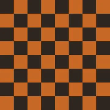 Vector chess field in black and orange colors. Seamless pattern. Illustrazione stock