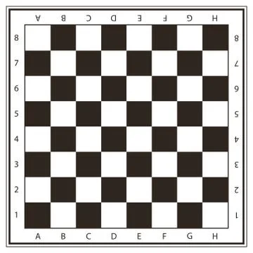 Vector chess field in black and white colors withnumbers Stock Illustration