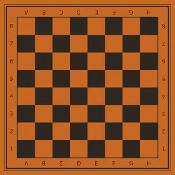 Vector chess field in orange and black colors with numbers Stock Illustration