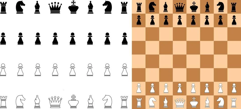 Vector chess figures on board Stock Illustration