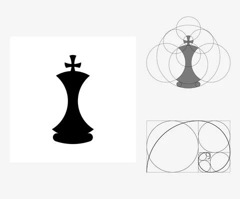 Vector chess in golden ratio style. Editable illustration Stock Illustration