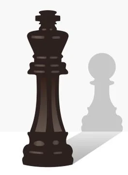 Vector chess king with the shadow of a pawn Stock Illustration