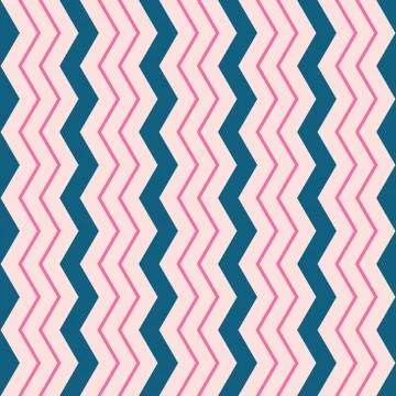 Vector Chevron Seamless Pattern. Blue and pink chevron or zig zag pattern. Illustrazione stock