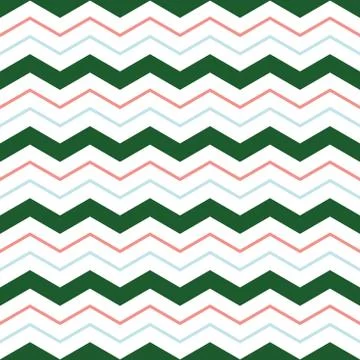 Vector Chevron Seamless Pattern. Green, blue and pink chevron or zig zag pattern Illustrazione stock