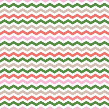 Vector Chevron Seamless Pattern. Green and pink chevron or zig zag pattern. Stockillustratie