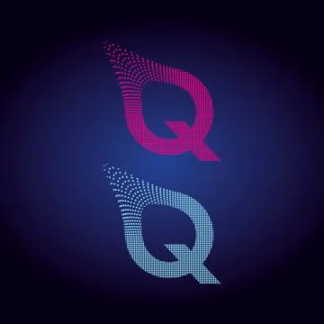 Vector chic light up Alphabet set. Luxury Graphic Font. Letter Q Letter Q Modern Illustrazione stock