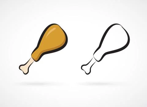 Vector of chicken drumstick design on white background. Chicken Drumstick. Ea Illustrazione stock