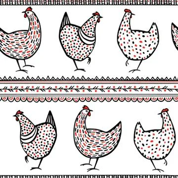 Vector chicken pattern Stock Illustration
