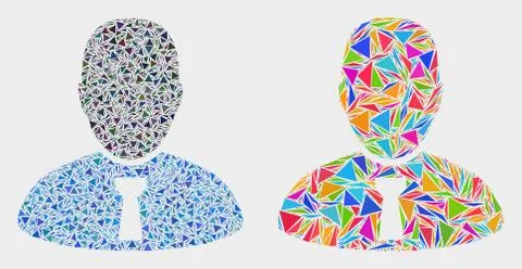 Vector Chief Mosaic Icon of Triangle Elements 스톡 일러스트