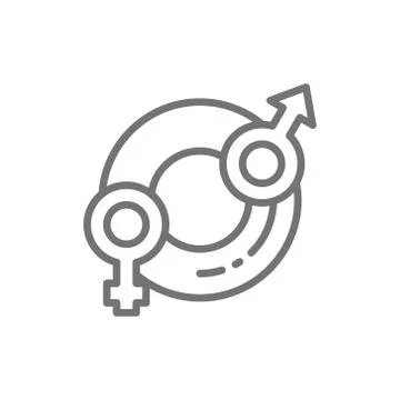 Vector child gender selection line icon. Stock Illustration
