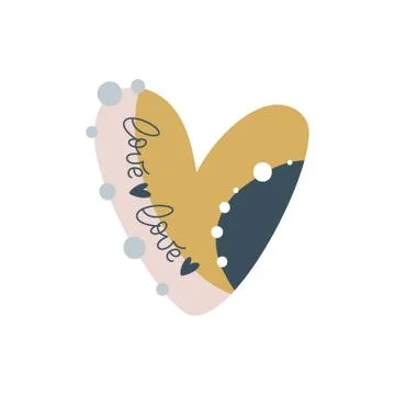Vector Childish hand drawn heart. Creative scandinavian kids element of design Illustrazione stock