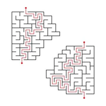 Vector children's game - a labyrinth for two to teach children Stock Illustration