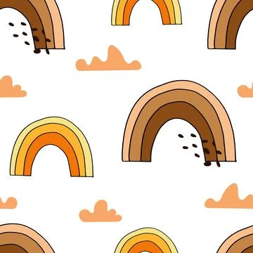 Vector children's pattern with a rainbow Stock Illustration