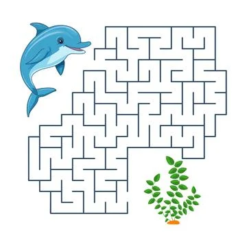 Vector children's play labyrinth. Undersea world Stock Illustration