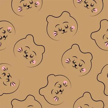 Vector. Children's seamless pattern. Children's drawing is linear. Stock Illustration