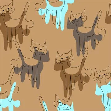 Vector. Children's Seamless pattern. The child's drawing is minimalistic. Stock Illustration