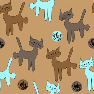 Vector. Children's Seamless pattern. The child's drawing is minimalistic. Stock Illustration