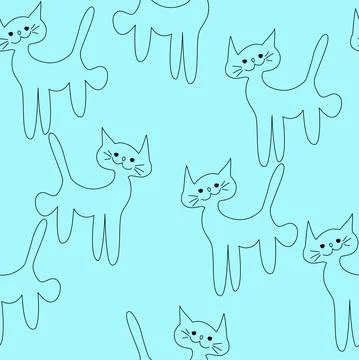 Vector. Children's Seamless pattern. The child's drawing is minimalistic. Stock Illustration